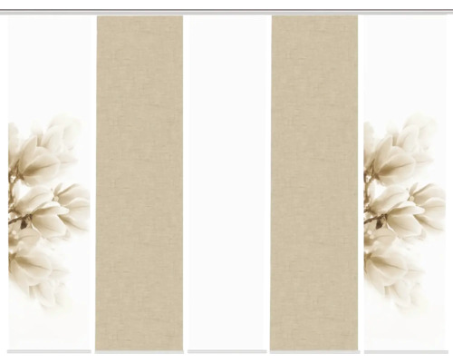 Flächenvorhang-Set Kessi 5er sand 60x245 cm