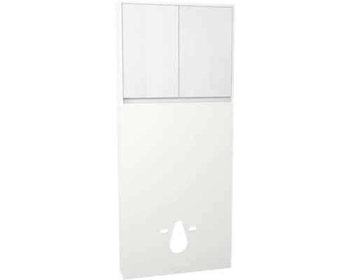 Spülkastenverkleidung Devo Cristal 2.0 80x188x19 cm lpine white/signal white glass mit Schrank