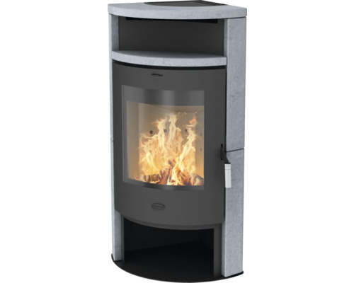 Kaminofen Fireplace Samba Speckstein 6 kW mit Holzfach und Wärmefach