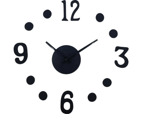 Dekorative Wanduhr mit Zahlen und Punkten.