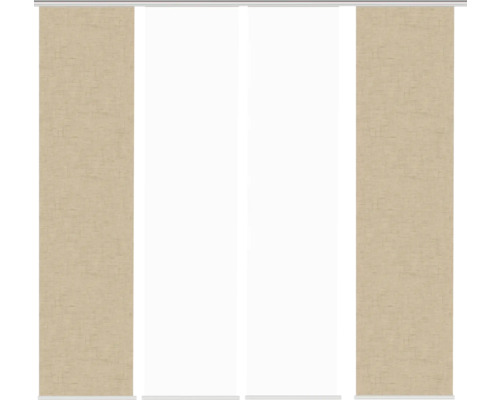 Flächenvorhang-Set Pive 4er sand 60x245 cm