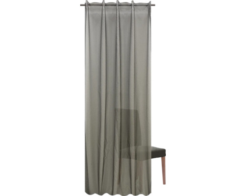 Grauer Gardinenschal mit Kräuselbandaufhängung an einer Gardinenstange
