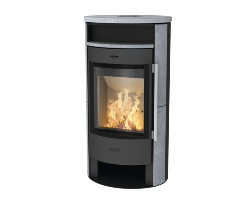 Kaminofen Fireplace Durango Speckstein 6 kW mit Holzfach und Wärmefach