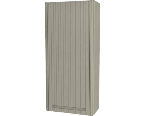 Hängeschrank Devo Gloria 2.0 40x86x21 cm Anschlag rechts Struktur grau matt Rollladenschrank mit vertikalen Lamellen