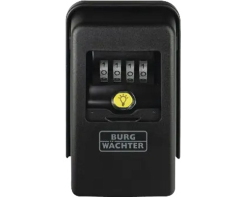 Schlüsseltresor Burg Wächter Key Safe 60 L mit leuchtenden Zahlenrollen, 85 x 136 x 50 mm, schwarz
