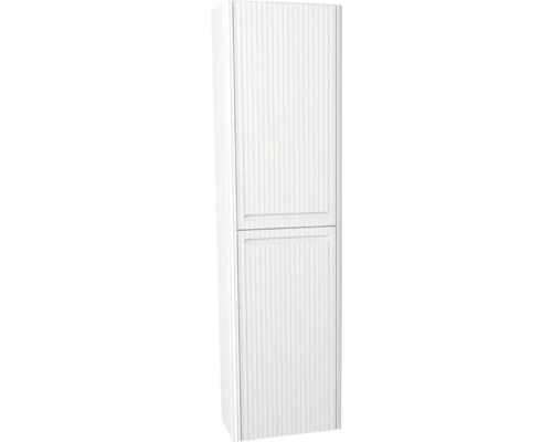 Hochschrank Devo Gloria 2.0 40x172x33 cm Anschlag rechts Struktur weiß matt Weißer Rolladenschrank mit zwei Türen