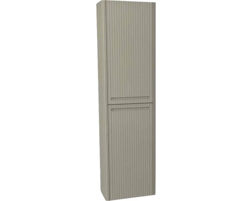 Hochschrank Devo Gloria 2.0 40x172x33 cm Anschlag rechts Struktur grau matt Badezimmerschrank mit gerillten Türen