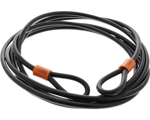 Schwarzes Kabelschloss mit zwei Schlaufenenden