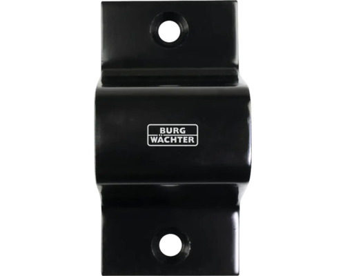 Burg Wächter Logo. Türriegel aus Metall mit Befestigungslöchern.