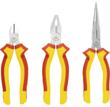 Set aus drei Zangen: Seitenschneider, Kombinationszange und Spitzzange