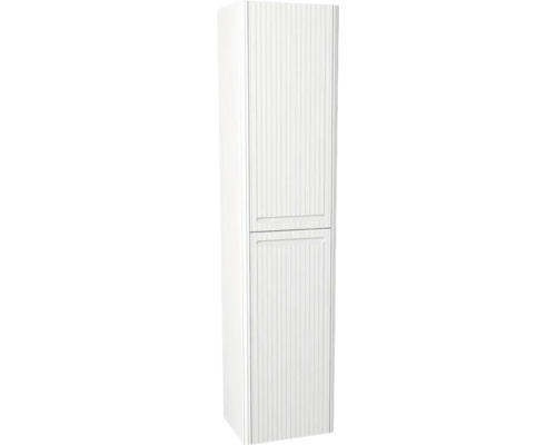 Hochschrank Devo Gloria 2.0 45x165x26 cm Anschlag rechts Struktur weiß matt Hoher Badezimmerschrank mit zwei Türen