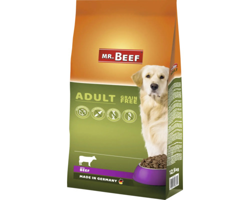 Hundefutter trocken MR.BEEF Adult Getreidefrei Rind 12,5 kg Mr. Beef Adult Trockenfutter mit Rind für Hunde, 12,5 kg