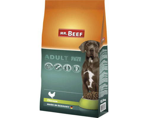 Hundefutter trocken MR.BEEF Adult Geflügel 12,5 kg Huhn ohne Gentechnik, ohne industriellen Zuckerzusatz, ohne Farbstoffe, ohne Soja Hergestellt in Deutschland