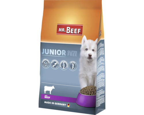Hundefutter trocken MR.BEEF Junior 4 kg Rind ohne Gentechnik, ohne industriellen Zuckerzusatz, ohne Farbstoffe, ohne Soja Hergestellt in Deutschland