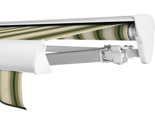 SOLUNA Halbkassettenmarkise Classic 2,5x2 Stoff Dessin 320b70 Gestell E6EV1 silber eloxiert Antrieb rechts inkl. Motor, Wandschalter SOLUNA Halbkassettenmarkise Classic 2,5x2 Stoff Dessin 320b70 Gestell E6EV1 silber eloxiert Antrieb rechts inkl. Motor, Wandschalter
