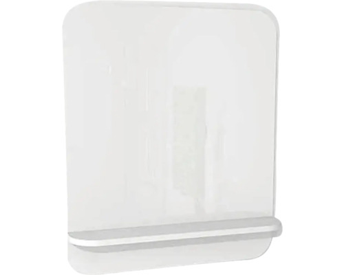 Badspiegel Devo Gloria 2.0 86x86x14 cm mit Ablage Premium weiß supermatt glatt Transparenter Wandhaken mit Ablage