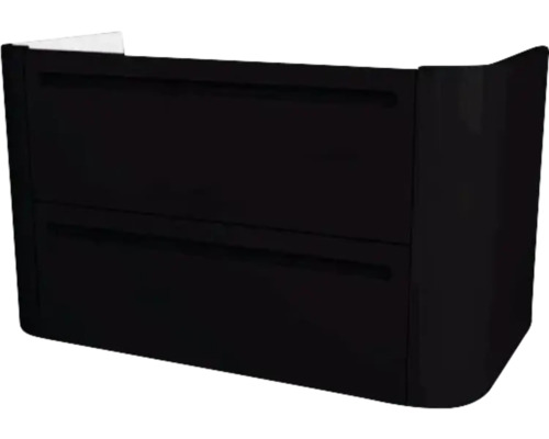 Waschbeckenunterschrank Devo Gloria 2.0 86x50x42 cm ohne Waschbecken schwarz Schwarzer Waschtischunterschrank mit zwei Schubladen