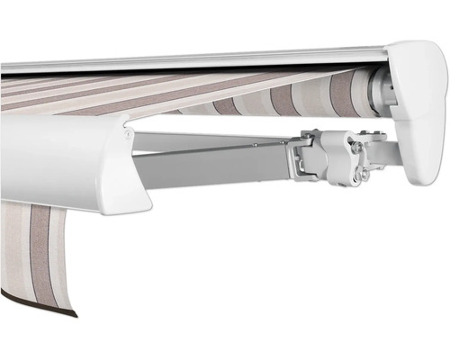 SOLUNA Halbkassettenmarkise Classic 2,5x2 Stoff Dessin 8935 Gestell E6EV1 silber eloxiert Antrieb rechts inkl. Motor, Wandschalter SOLUNA Halbkassettenmarkise Classic 2,5x2 Stoff Dessin 8935 Gestell E6EV1 silber eloxiert Antrieb rechts inkl. Motor, Wandschalter