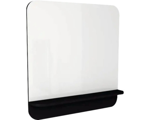 Badspiegel Devo Gloria 2.0 86x86x14 cm mit Ablage Perfect Touch schwarz glatt Schreibtischaufsatz aus Kunststoff mit Ablage