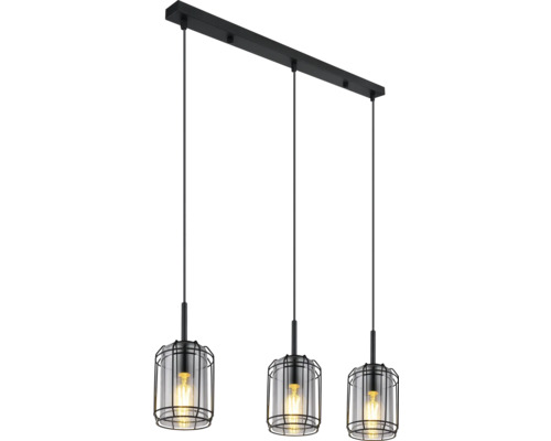 Dreiflammige Pendelleuchte mit Käfigschirm
