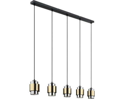 Pendelleuchte mit fünf Leuchten, Metall