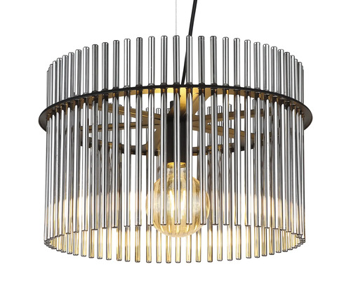 Hängeleuchte mit zylindrischem Design und metallischen Details