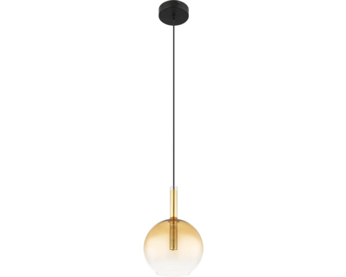 Pendelleuchte Globo LOPUSA G9 10 W, Ø 180 x H 1200 mm, 1-flammig IP 20, schwarz Hängeleuchte mit einem Lampenschirm aus Glas