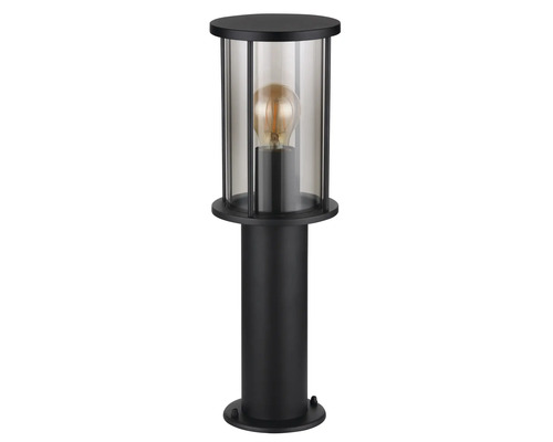 Stehleuchte Globo GRACEY E27 60 W, Ø 143 x H 450 mm, 1-flammig IP 54 schwarz Schwarze Sockelleuchte mit Glaseinsatz und Leuchtmittel