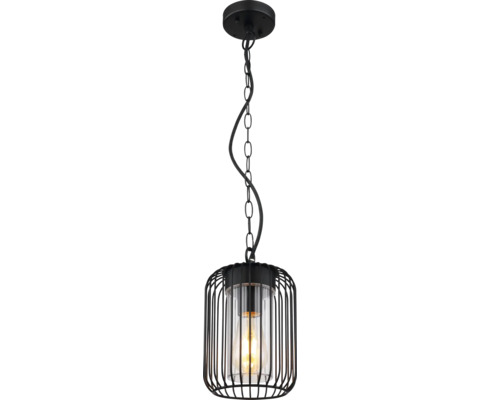 Schwarze Pendelleuchte mit Käfigschirm und Kette