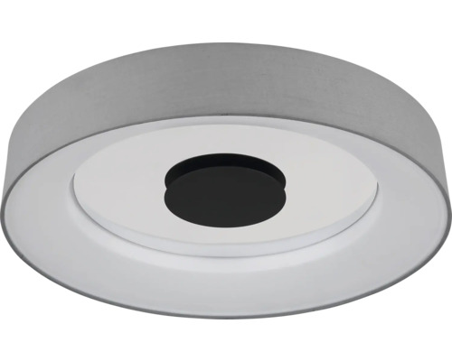 Graue Textil Deckenleuchte mit schwarzem Element