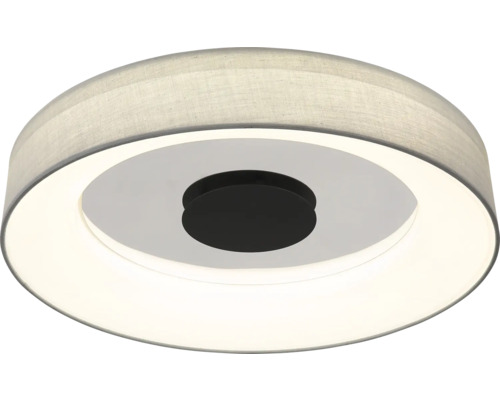 Runde Deckenleuchte mit Stoffschirm und LED-Beleuchtung