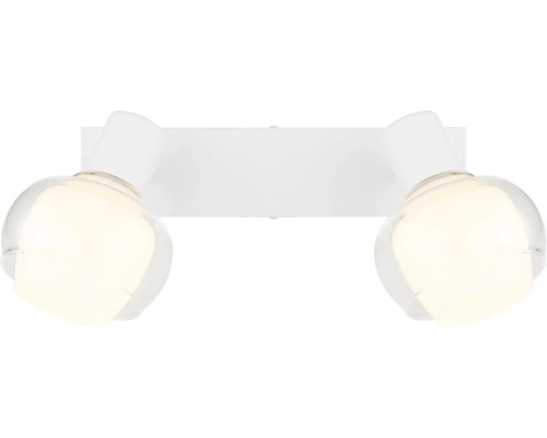 Wandleuchte mit zwei Strahlern und klaren Glasabdeckungen