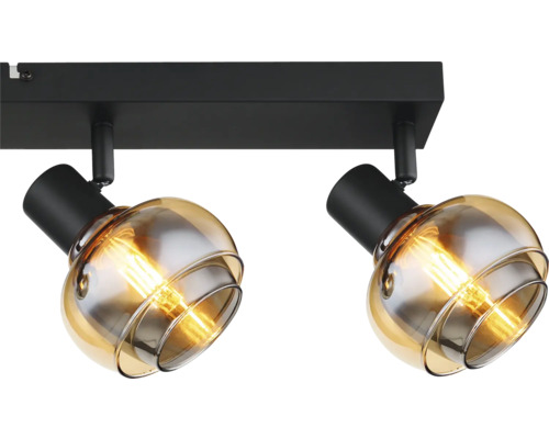 Deckenleuchte mit zwei Strahlern mit Glaskörpern