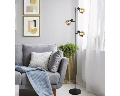Stehleuchte Globo TOKKI E14 40 W 3-flammig IP 20 schwarz