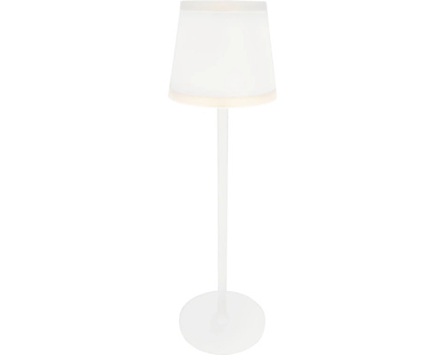 Tischleuchte mit Lampenschirm und rundem Sockel