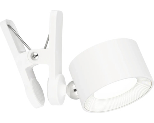 Weiße Klemmleuchte mit Lampenschirm