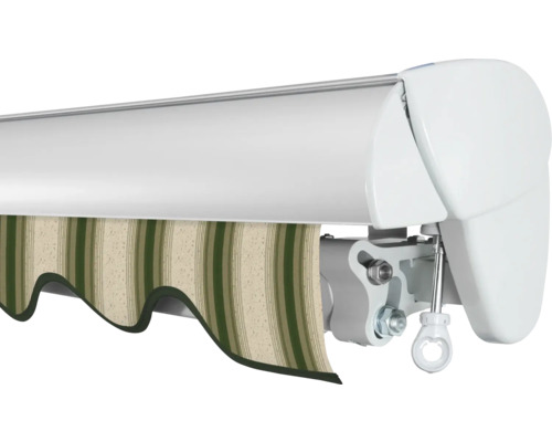 Markise mit gestreiftem Volant