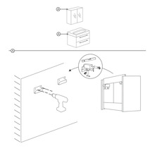 Installationsanleitung für Badezimmermöbel mit Waschtischunterschrank und Spiegelschrank.