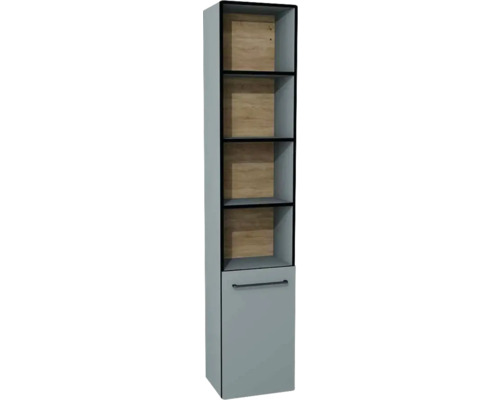 Hochschrank Devo Sonus 2.0 38x186x30 cm Anschlag rechts mit 4 Regalen fjord Hochschrank mit vier offenen Fächern und einer Tür