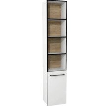 Weißer Badschrank mit Regalen und einer Tür zur Aufbewahrung