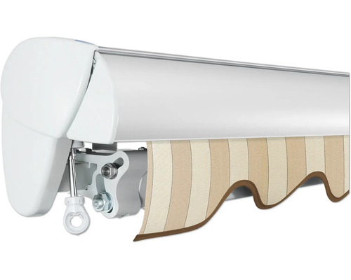 Markise mit gestreiftem Stoff