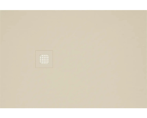 Beige Duschwanne mit quadratischem Ablauf