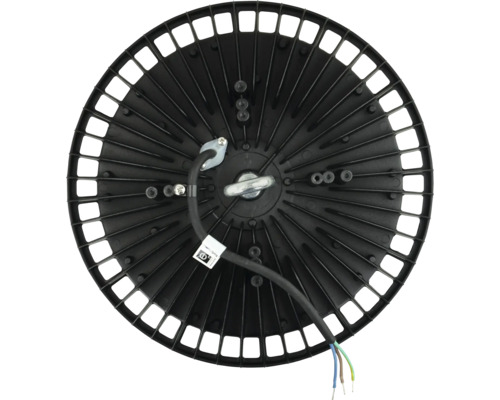 Runde Hallenleuchte mit Kühlrippen und Kabelanschluss