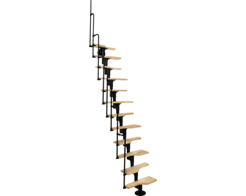 Raumspartreppe mit Holzstufen und Geländer