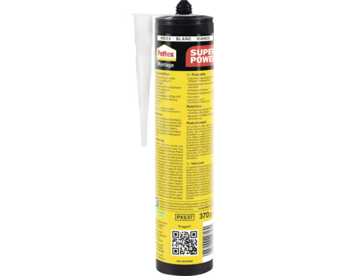 Pattex Montage Super Power Klebstoffkartusche mit Aufsatzdüse
