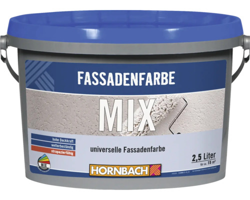 Fassadenfarbe in einem Eimer mit einem Fassungsvermögen von 2,5 Liter