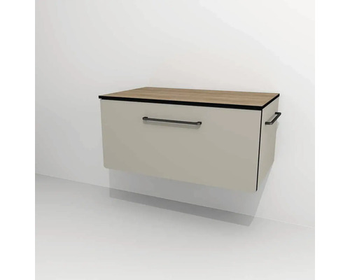 Waschbeckenunterschrank Devo Sonus 2.0 77x36x45 cm ohne Waschbecken mit Lade sand Hängender Waschtischunterschrank mit Griff