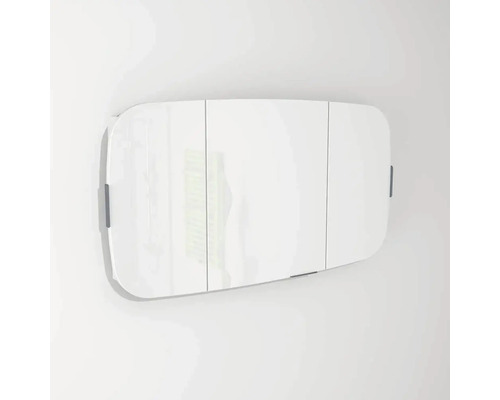 Spiegelschrank Devo Oval 3-türig 110x13,8x60 cm alpine white/grau