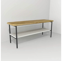 Konsole mit Ablagefläche aus Holz und Metallbeinen