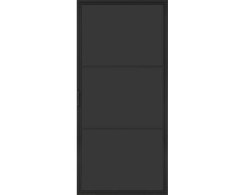 Schwarze Innentür mit drei Glasfeldern